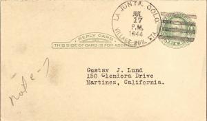 United States Colorado Village Rur. Sta. La Junta 1944 4-bar  1943-1956  Post...