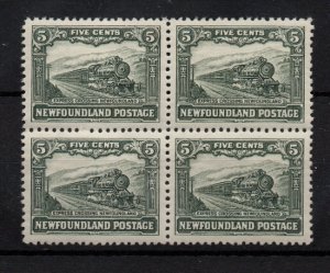 Newfoundland 1929 5c slate grey SG168A P14 & 13.5 mint block (2 x MNH) WS34662