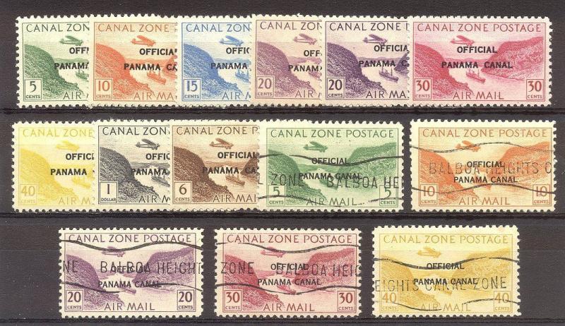 CANAL ZONE #CO1-14 Mint / Used - 1941 Overprints