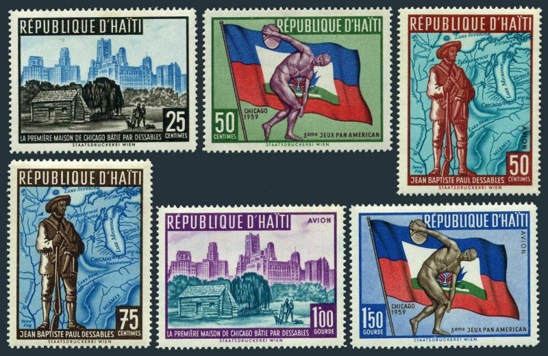 Haiti 448-450,C145-C147,MNH.Michel 580-585. Pan American Games,1959.