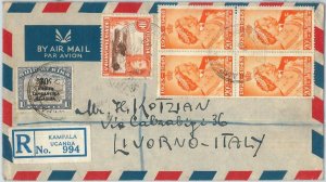 69139 - BRITISH KUT - POSTAL HISTORY -  REGISTERED COVER : Kampala to ITALY 1949