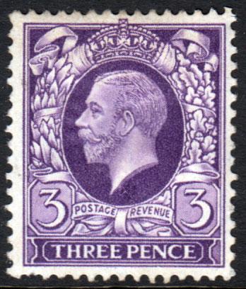 GB KGV 1934 3d Reddish Violet SG444 Mint Hinged