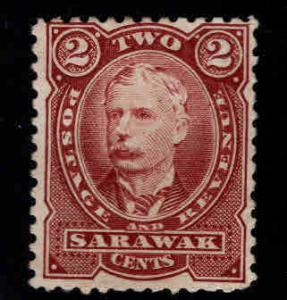 SARAWAK Scott 28 MH* 1897 stamp , hinge remnant