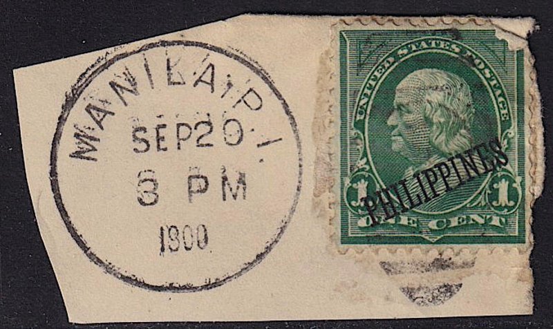 Philippines - 1899 - Scott #213 - used on piece - MANILA pmk