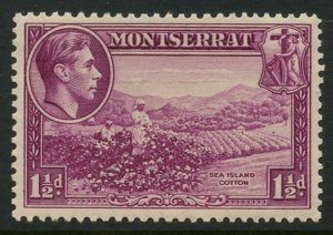 MONTSERRAT Sc#94a SG#103 1938 1½p Perf 13 Mint OG Hinged