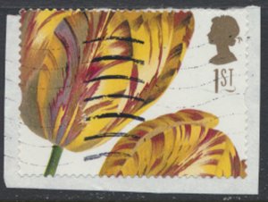 Great Britain SG 2943  SC# 2671 Self Adhesive on piece Flowers Tulip   2009 s...