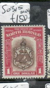 NORTH BORNEO $1.00  ARMS    SG 315    MOG     P0507A H