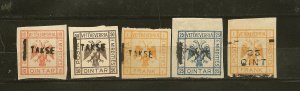 Albania TAKSE Unauthorized Overprint 1920's Lot of 5 Stamps Mint Hinged