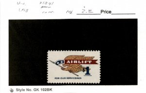United States Postage Stamp, #1341 Mint NH, 1968 Airlift Eagle (AC)
