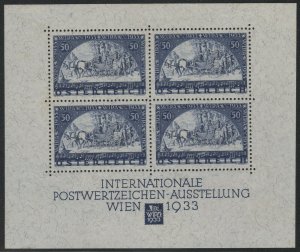 1933 Austria #B111 WIPA Souvenir Sheet Superb OG NH   (GD 3/1)