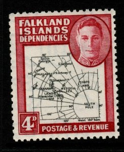 FALKLAND IS.DEP. SGG5 1946 4d BLACK & CLARET MNH