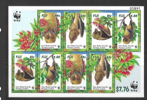 FIJI SGMS990 1997 MONKEY FACE BATS MNH