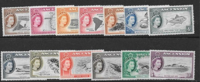 ASCENSION SG57/69 1956 DEFINITIVE SET MNH