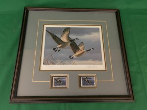 1987 West Virginia State Duck Stamp Print - Canada Geese - by Daniel Smith +