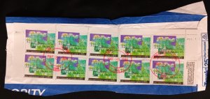 DM)1999, U.S.A, FRAGMENT OF LETTER WITH 10 STAMPS 75TH ANNIVERSARY OF THE