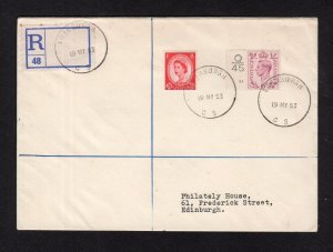 1953 COVER WITH EDINBURGH (CHURCH OF SCOTLAND ASSEMBLY) EVENT POSTMARKS 