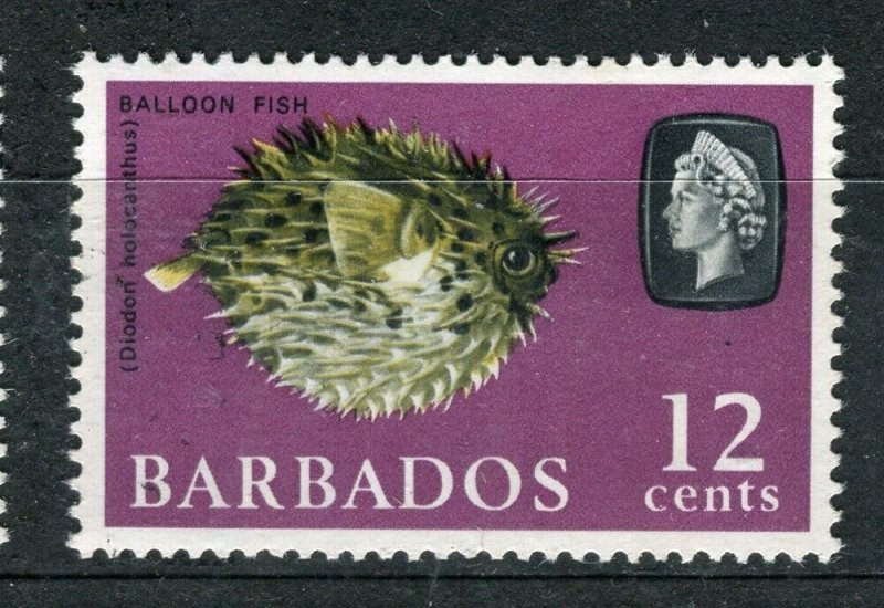 BARBADOS; 1965 early QEII Marine Life issue fine Mint 12c. value