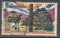 MEXICO 1008, TOURISM PROMOTION, TAJIN PYRAMID. USED. F-VF. (1243)