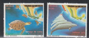 Mexico # 1281-1282, Turtles & Whales, Mint NH, 1/2 Cat.