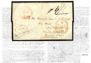 GB/USA TRANSATLANTIC Cover Historic MISSIONARY LETTER Contents New Bedford S239