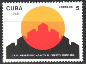 Cuba. 1988. 3217. 30 years of the assault on Moncada. MNH.