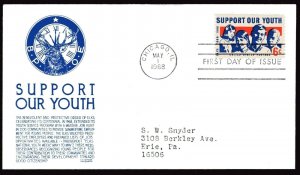 1342 6c Youth - Elks FDC Anderson blue cachet May 1, 1968