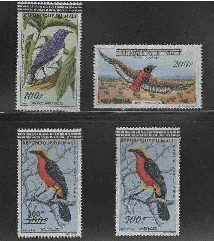 Mali Scott C5-C8 Overprinted beautiful bird set 1960 Hi CV