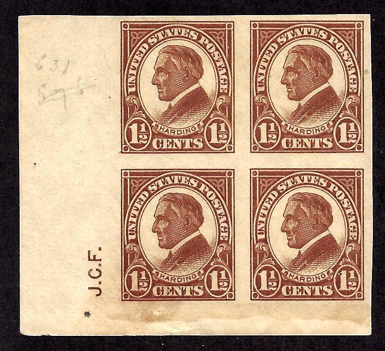 576 Mint,OG,NH/LH... Block of 4 w/Printer's initials... SCV $7.90