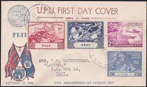 FIJI 1949 UPU set on commem FDC ex Nadi....................................B4131