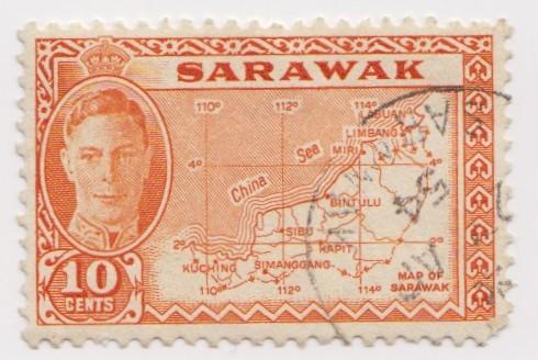 Sarawak -Scott 186 - KGVI Definitives - 1950 - FU - Single 10c Stamp