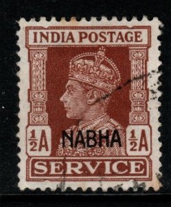 INDIA-NABHA SGO56 1942 ½a RED-BROWN USED