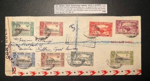 1947 Registered Sierra Leone Airmail Cover Freetown to Kuffein Austria