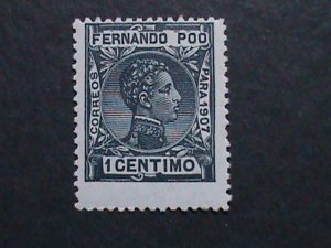 ​FERNANDO PO-SPAIN-1907 SC#152 116 YEARS OLD-KING ALFONSO XIII MLH VERY FINE