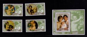 NIUE Sc# 360-367,363a MNH FVF Set 4 + 5 xSS Diana & Charles