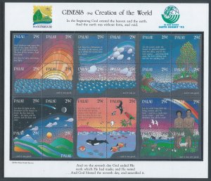 Palau #303 NH Genesis, Creation of the World - Sheetlet o...