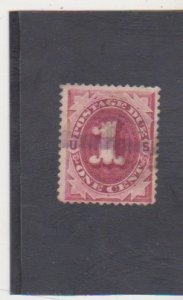 US Scott # J22 1891 1c Claret Postage Due Used