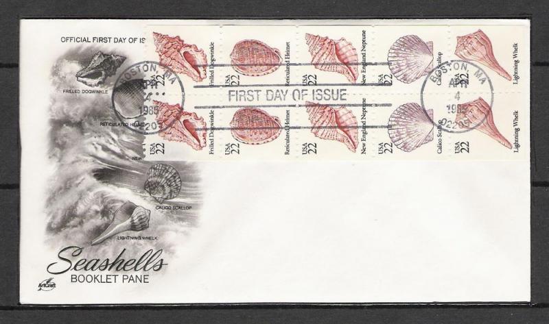 US #2121a Seashells FDC