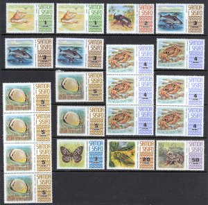 Samoa Sc# 369-377 (Assorted) MNH 1972-1975 1s-50s Sea Life