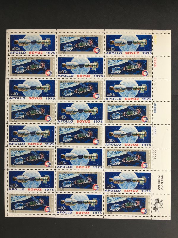 1975 sheet of stamps, Apollo Soyuz Sc #1569-70