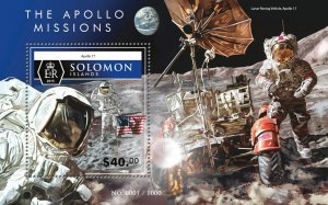 SOLOMON IS. - 2015 - Apollo Missions - Perf Souv Sheet - Mint Never Hinged