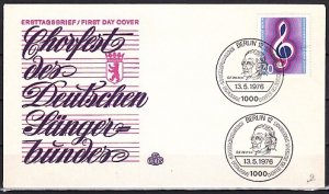 Germany, Scott cat. 9n386. Choir Festival issue. First day cover. ^