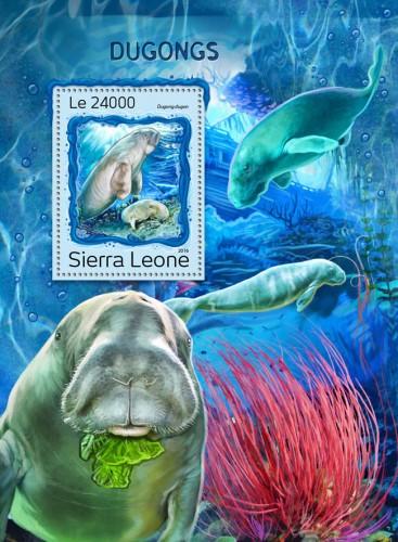 SIERRA LEONE 2016 SHEET DUGONGS MARINE LIFE srl161211b