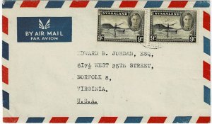 Nyasaland 1948 Cholo cancel on airmail cover to the U.S.