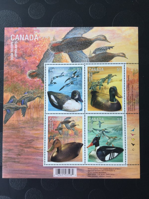 Canada Mint NH #2166b Duck decoys - birds