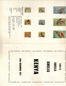 KENYA Sc 36-50 NH ISSUE OF 1975 - SET W/COLOR VAR+OVERPRINTS+BOOKLETS - (WG05)