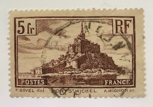 France 1929/31 Scott 250 used - 5fr, Mont St Michel, Stamp Exhibition  Le Havre