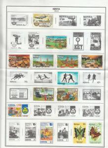 KENYA 5 ALBUM PAGES FROM MINKUS ALBUM MINT INC UMM AND USED 2