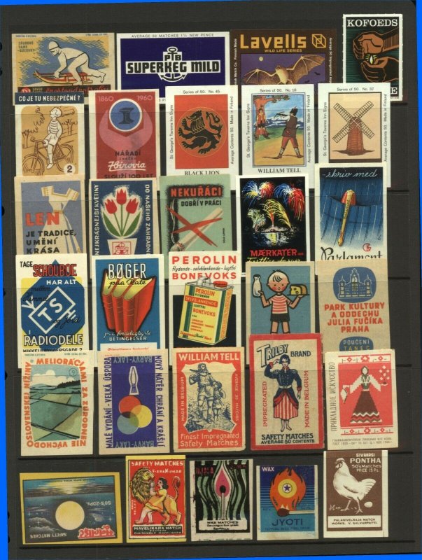 Belgium Finland USSR Advertising Matchbox Labels - Various (29v) Fine Cinderella