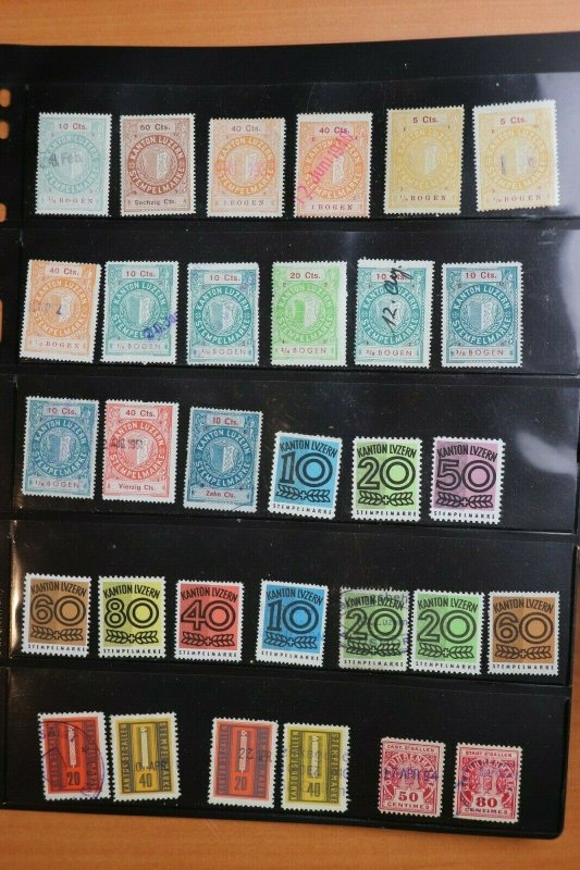 Switzerland Revenue lot municipal Kanton Luzern 1897 year series 70+ DL