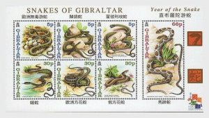 2001  GIBRALTAR - SG: MS967 - YEAR OF THE SNAKE - UNMOUNTED MINT